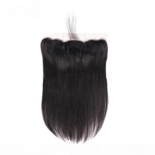 

human hair extensions straight hair 13x4 lace frontal closure ear to ear straight bundles with frontal all hand knitting, Black