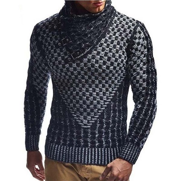 

men's sweaters sweater autumn winter casual turtleneck men full sleeve oversized slim fit knitted pullover, White;black