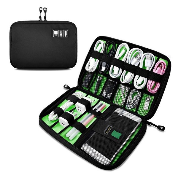 

cable organizer system kit case usb data cable earphone wire pen power bank storage bags digital gadget devices travel y200714, Blue;pink