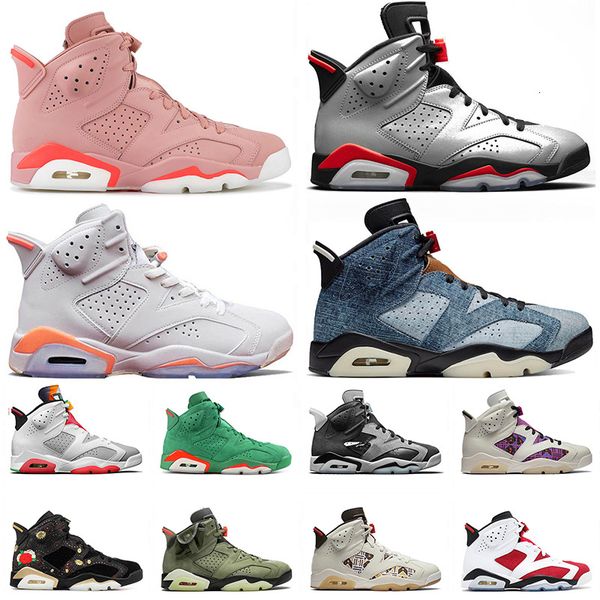 

jumpman 6 6s men basketball shoes hare denim smoke grey satin\r\rtravis cactus jack hommes sneakers trainers size 13