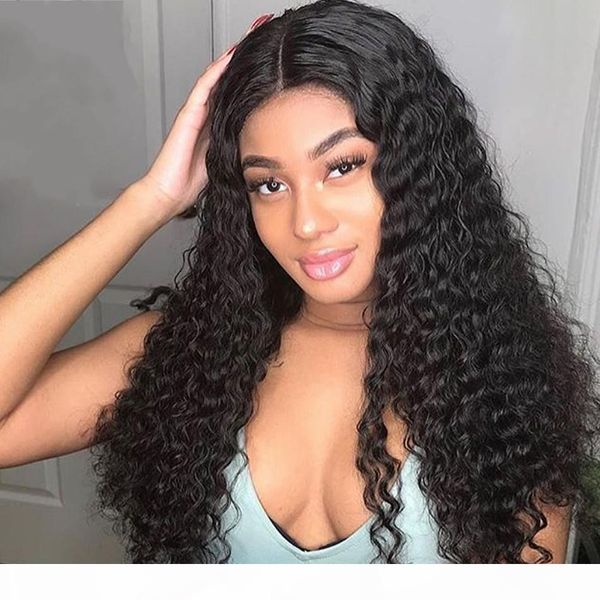 

глубокий кудрявый парик человеческих волос парики pre щипковых тертого с волос младенца бесклеевой индейца 360 кружева фронтальная парики, Black;brown