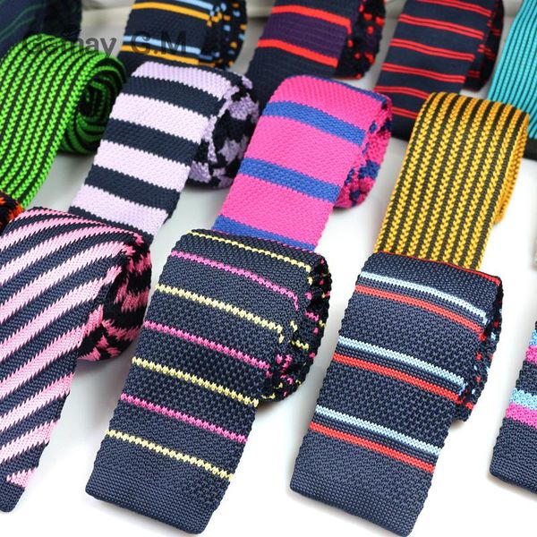 

fashion mens knit ties colorful new 6cm narrowne ties skinny neties for party wedding male newear tie cravat, Blue;purple