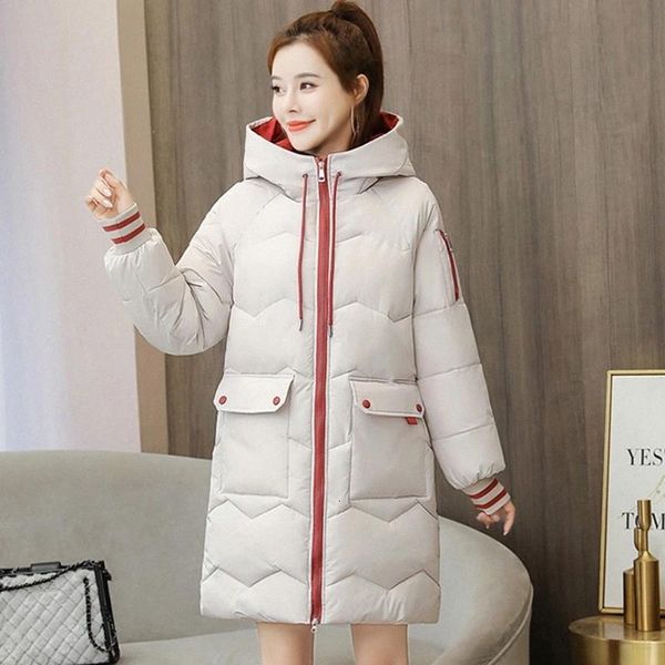 

2020 winter women jacket long hooded cotton padded female coat warm outwear womens parka manteau femme hiver #vp33, Black