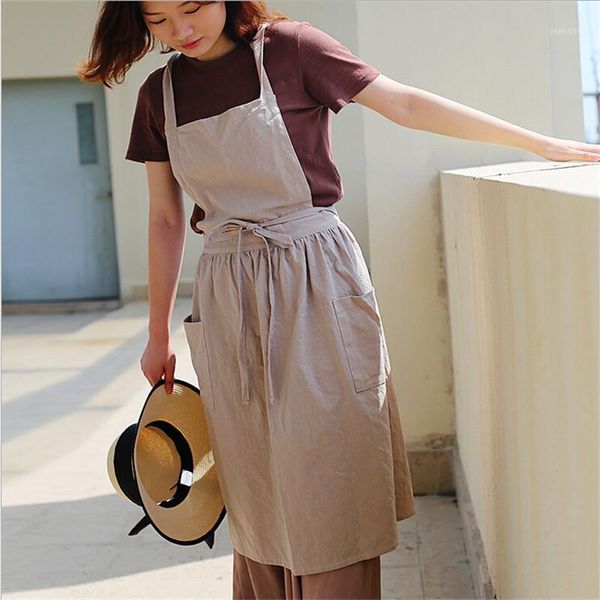 

aprons useful skirt apron brief nordic cotton linen coffee shops and flower work cleaning for woman washing1