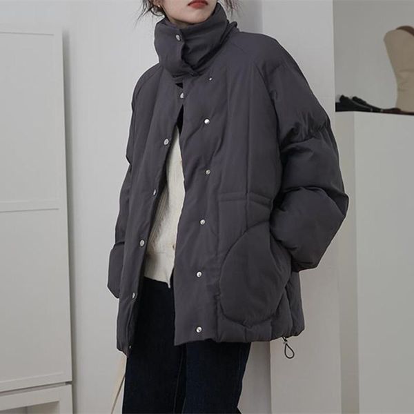 

hzirip 2020 new elegant winter coat women cotton-padded thick warm parkas bread clothes female outwear jackets, Black