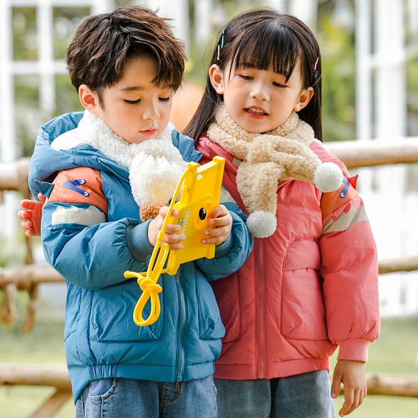 

children's down jacket cartoon lovely printing girl's autumn and winter coat boy baby's anti season trend, Blue;gray
