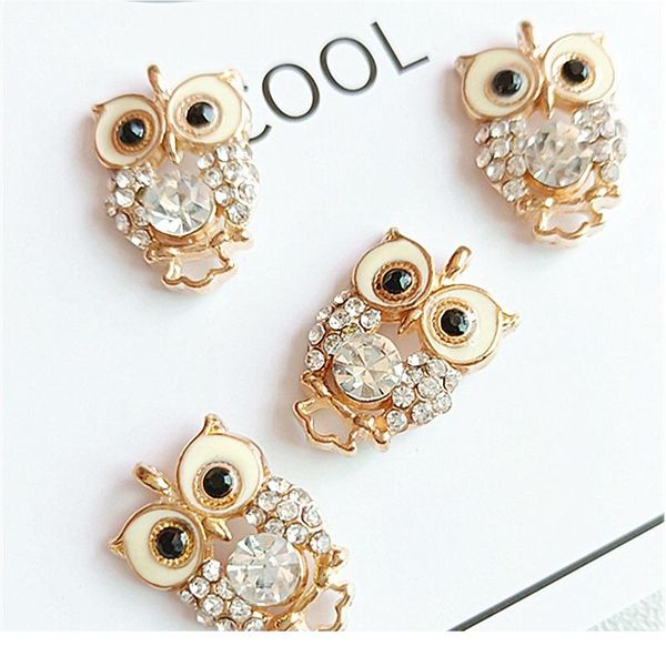

cute 2pcs/lot owl birds moon flower charms rhinestone animal pendant diy bracelet necklace earrings handmade jewelry bbyfaq