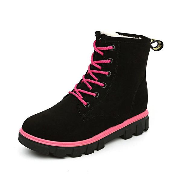 

swonco горячей продажа snow boots зима женщин хлопок проложенная обувь high top 2020 новые женский casual velvet fur ботильоны, Black