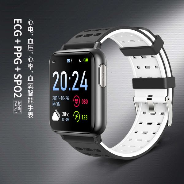

1.3-inch color screen smart bracelet ecg health ecgppg heart rate monitoring temperature measurement movement meter step