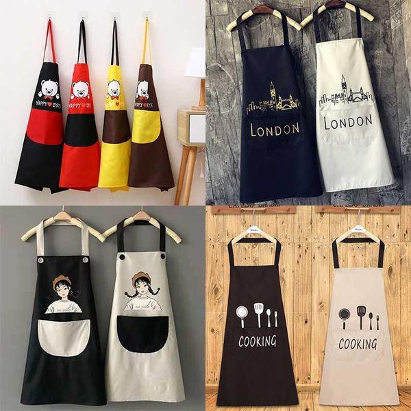 

1pcs striped waterproof polyester apron woman bibs home cooking baking coffee shop cleaning aprons kitchen accessory1