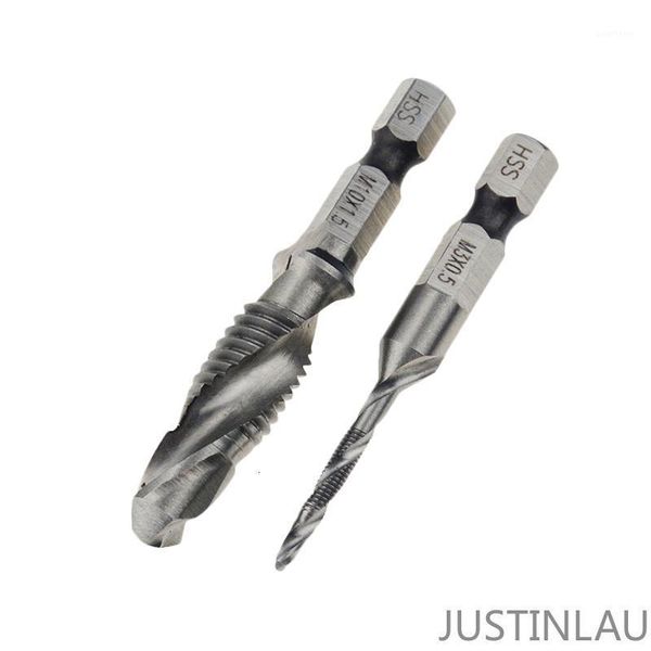 

1pc 1/4 in quick change hex thread m3 m4 m5 m6 m8 m10 screw tap drill bits hss taps countersink deburr metric high speed steel1