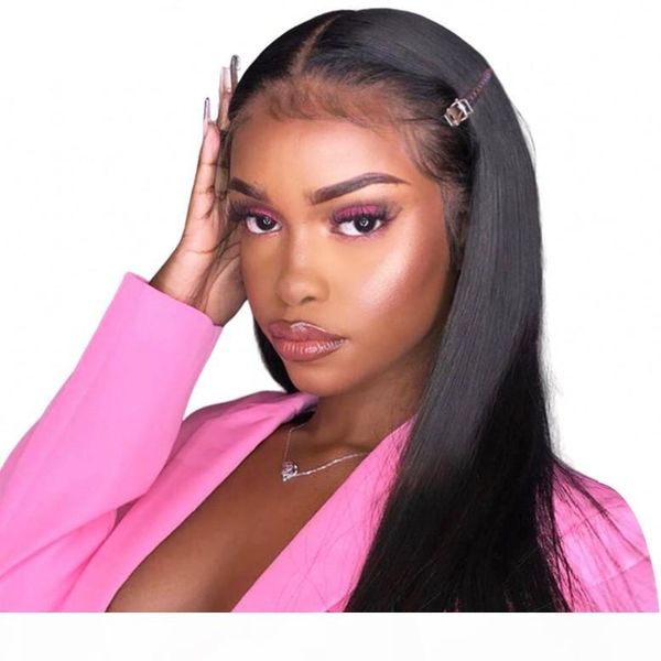 

indian human hair straight 360 lace frontal wigs 130% density natural color lace wigs 8-24 inch virgin hair wigs, Black;brown