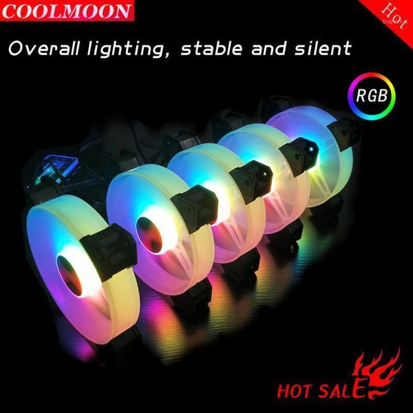

fans & coolings coolmoon yuhuan rgb 12cm deskchassis silent operation overall luminous remote control speed cooling fan1