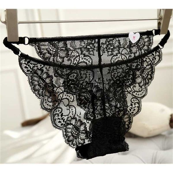 

aimushi 13069 milk lace stitching low waist women's briefs, Black;pink