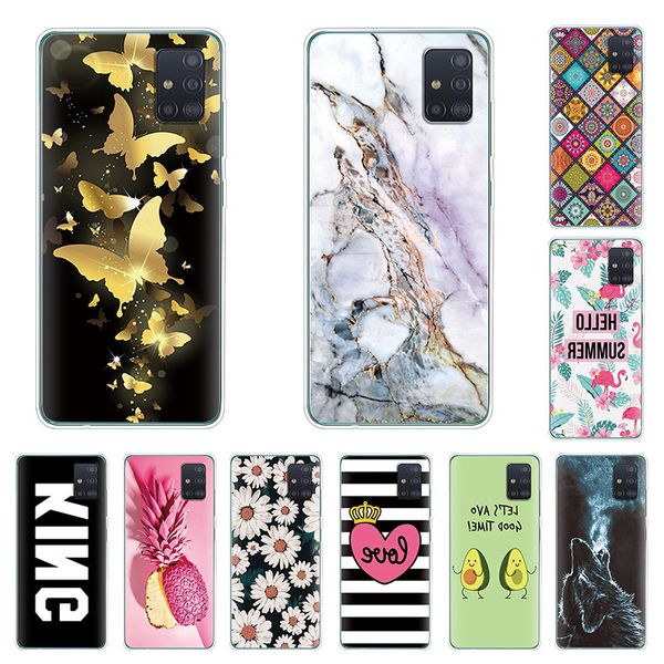 

galaxy soft tpu silicon transparent cover for samsung a51 a 51 a515 6.5 inch fundas cartoon coque cases
