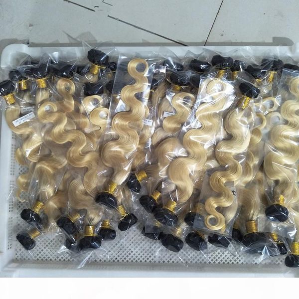 

human hair weft 3 bundles t 1b 613 blonde ombre color body hair weave brazilian remy hair 100gr piece, Black