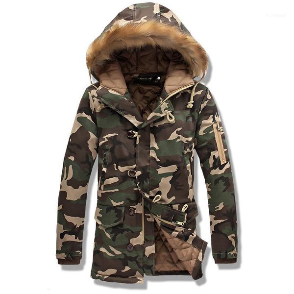 

fantuoshi 2017 new camouflage large size warm outwear winter jacket long section men windproof hood men jacket warm parkas11, Black