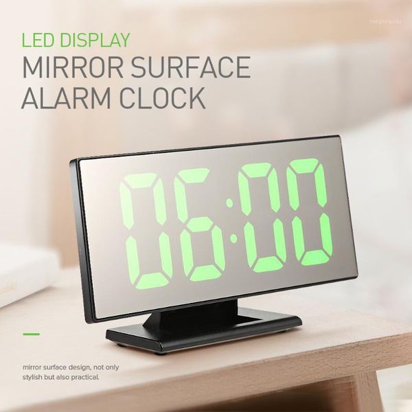 

other clocks & accessories digital alarm clock led mirror multifunction snooze display time night lcd light table deskreloj despertador