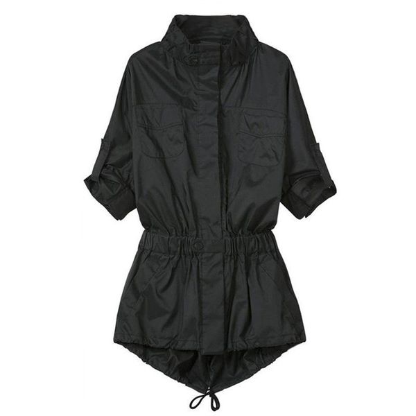 

large size slim waist jackets women turtle neck long sleeve casual coats for spring and autumn, Black;brown