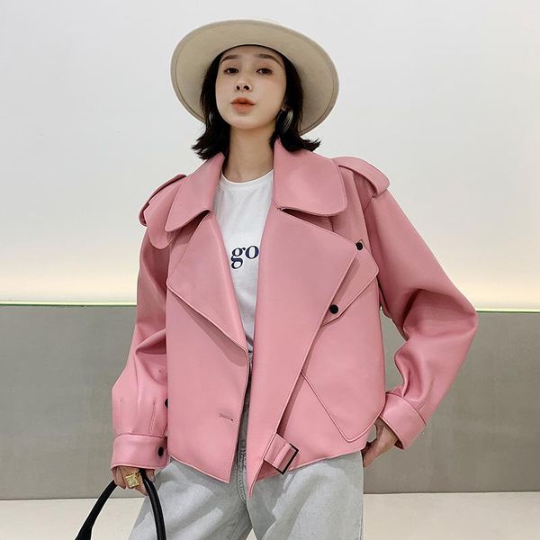 

women's leather & faux fashion real sheepskin coat female spring autumn 2021 genuine jackets women mujer chaqueta zjt2098, Black