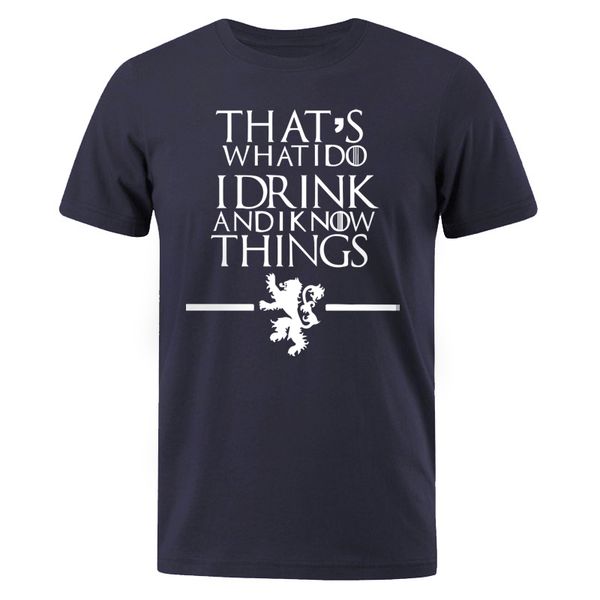

sport summer cotton casual breathable funny animal men t shirts cool that's what i do i drink and i know things men's t-shirt