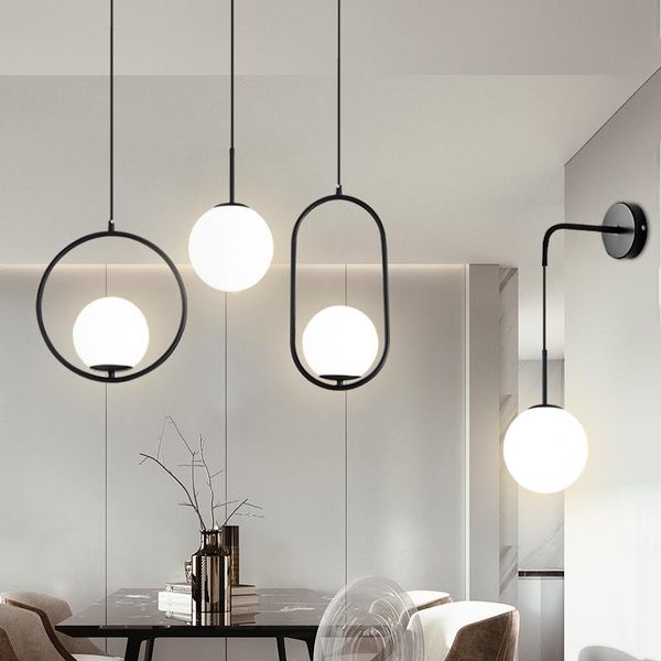 

bedroom bedside wall lamp modern minimalist restaurant bar creative single head glass ball simple small wall lamp