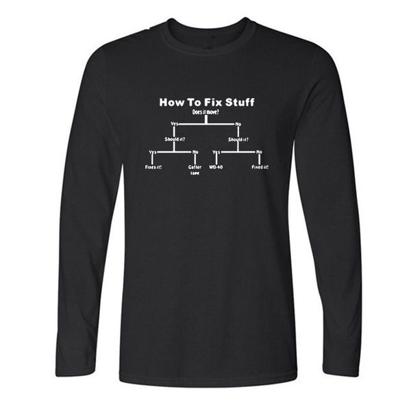 

sport how to fix stuff t-shirt fashion funny birthday cotton long sleeves t shirts causal o-neck tees hip hop oversized