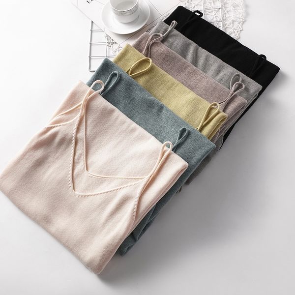 

spring summer woman knitted tank casual clothes long camisole vest loose women home dress cotton maix apa4, White