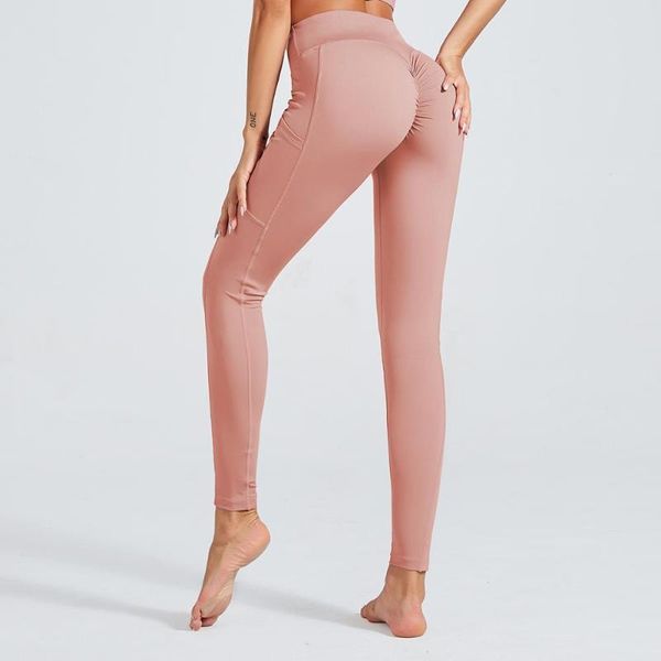 

soft naked-feel high waist seamless fitness scrunch buyoga leggings gym workout sport pant activewear yoga hip lifting kg-33, White;red