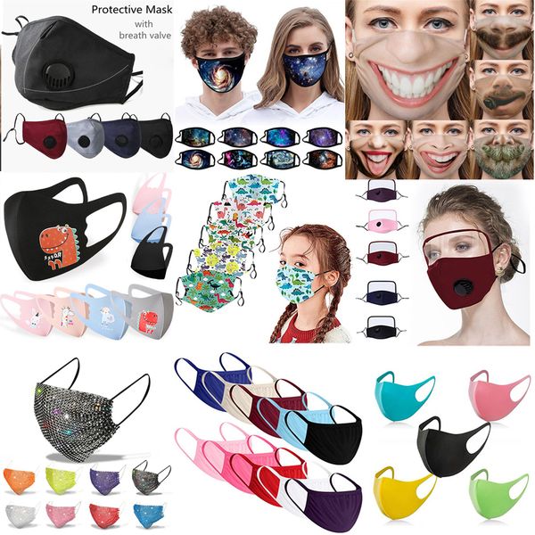 

in stock fast ship kids masks with breathing valve protective pm2.5 designer face masks washable fashion dustproof masks