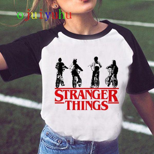 

stranger things upside down graphic t shirt women harajuku eleven anime t-shirt ullzang funny cartoon tshirt 90s tees female jllxsu
