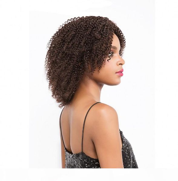 

human hair lace front wigs pre plucked for black women kinky curly brazilian full lace wig 8-26 inch, Black;brown