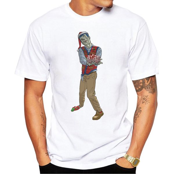

2018 год мужская рождество футболки моды рождество zombie printed мужчины футболки с коротким рукавом смешные vintage топы спортивные толсто