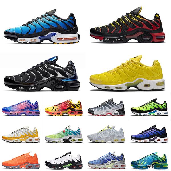 

plus tn se running shoes for men women hyper blue black silver scream green habanero red trainers sneakers 40-46