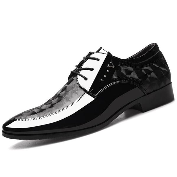 

2020 oxfords leather men's shoes lace up breathable formal office for man big size 38-48 flats casual dress shoes men, Black