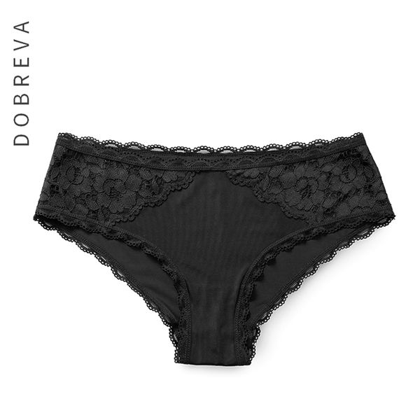 

dobreva women underwear ladies briefs lace cotton women's panties 201112, Black;pink