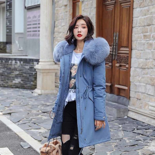 

2021 new thickened parka women slim long winter coat down cotton ladies down parka down jacket women winter coat 12nb, Black