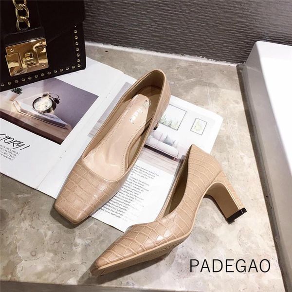

womens shoes 2020 high heels black official retro casual high heels solid soft concise women shoes