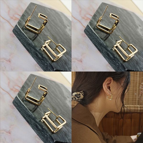 

1jk punk jewelry delicate temperament personality earring sterling silver stud earrings koreanside for, Golden