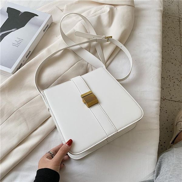 

2020 summer new style shoulder bag fashion casual female bag solid color pu female lady square messenger