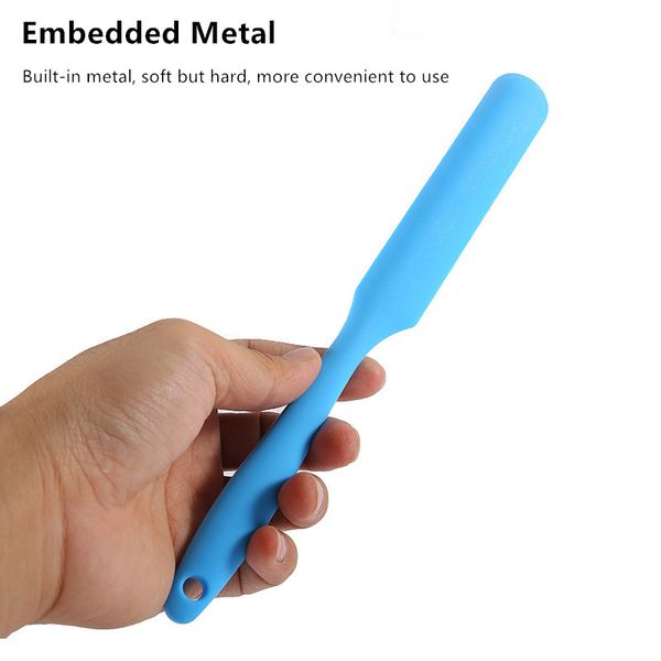 

long handle silicone spatula heat resistant flexible non-stick slim spatula cake cream mixer scraper jars blender baking tools