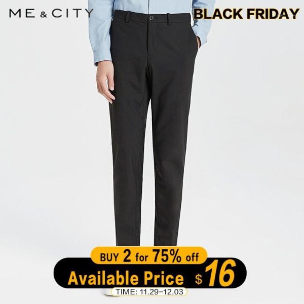 

me&city spring 2019 spring autumn men high-quality pants casual pants business fashion male brand solid trousers1, Black