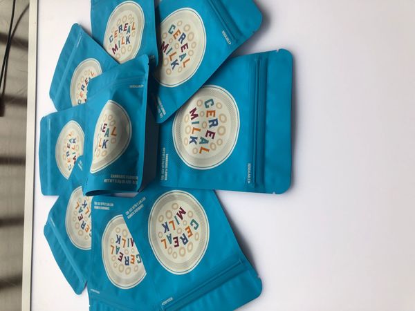 

hologram milk and bags cerel childproof 3.5g mylar cookies bags bags label flavors blue stickers bbysw bde_luck
