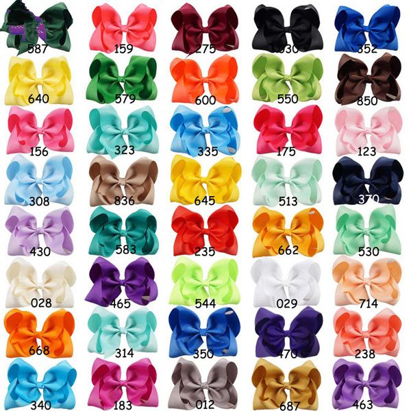 

40 colors 5 inches girls hair bows kids bow hairpin clips girls large bowknot ribbon headband fashion baby girl hair accessories headwear, Slivery;white