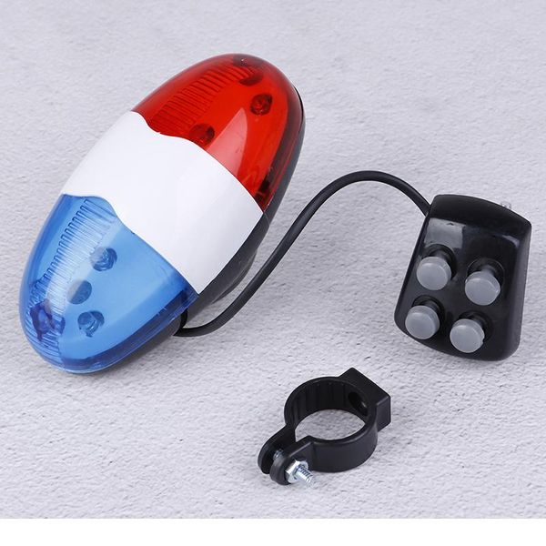 

1x bicycle bell 6 led 4 tone tone bicycle horn bike call leed bike police light electronic громкая сирена малыш аксессуары велосипед bbyhwq