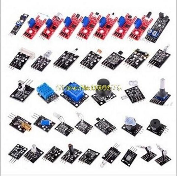 Acessórios eletrônicos Suprimentos Atacado-37 em 1 kits de sensor para arduino alta qualidade (funciona com placas oficiais) 1