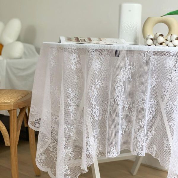 

table cloth kitchen rectangular tablecloth french style retro mesh cutout white lace picnic background1