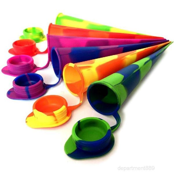 

a-eco-friendly 6pcs /set silicone popsicle diy pop tube tray frozen ice cream jelly lolly mould with lids maker mold