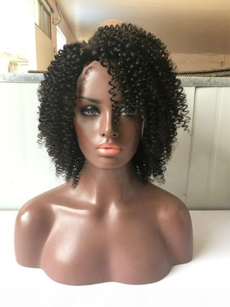 

150% afro kinky curly lace front human hair wigs bob mongolian full lace wig human hair afro curls nautral black sale, Black;brown