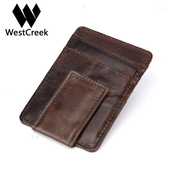 

money clips westcreek enuine leather men vintage clip front pocket clamp for magnet magic thin travel wallets card case1, Black